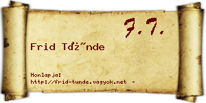 Frid Tünde névjegykártya